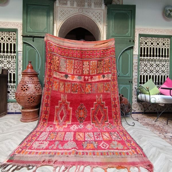 vintage Moroccan rug, boujaad rug, geometrique carpet,  8.82 x 5.24 FT / 269 x 160 cm