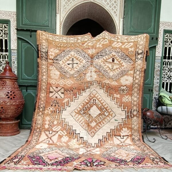 Moroccan rug Hand knotted Beni ourain rug Berber wool rug Handmade rug 8.43 x 6.66 Feet / 257 x 203 cm