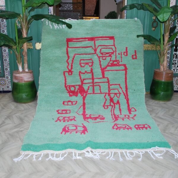 Moroccan rug Hand Berber wool rug Handmade rug 252 x 165 cm