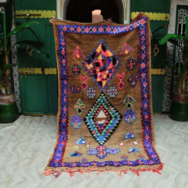Vintage colorful moroccan rug, vintage Boujad rug, rug old moroccan, berber carpet 281 x 153 cm