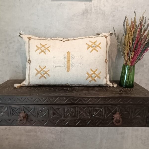 Moroccan White Cactus Silk Pillow Cover, - Buy 2 & Get 1 Free - buy 3  Get 2 Free