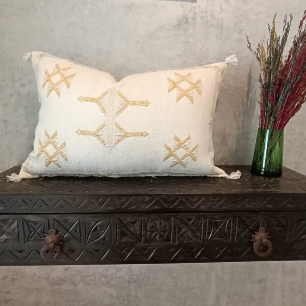 Moroccan Whie Cactus Silk Pillow Cover, - Buy 2 & Get 1 Free - buy 3  Get 2 Free
