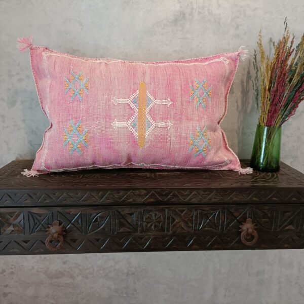 Moroccan Pink Cactus Silk Pillow Cover, - Buy 2 & Get 1 Free - buy 3  Get 2 Free