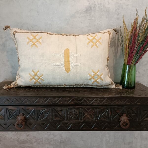 Moroccan White Cactus Silk Pillow Cover, - Buy 2 & Get 1 Free - buy 3  Get 2 Free