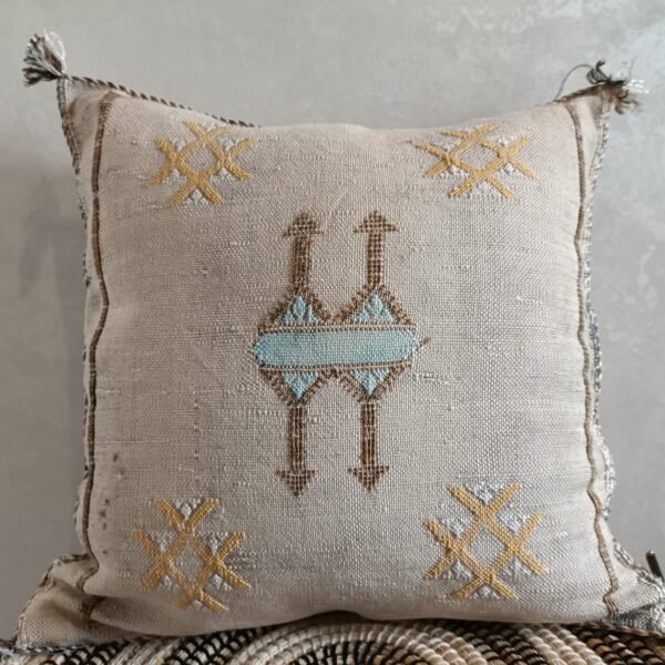 Moroccan Light Brown Cactus Silk Pillow Cover,-Buy 2 & Get 1 Free- buy 3  Get 2 Free