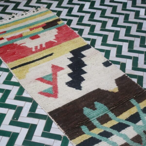 Moroccan Colored Azilal Rugs for Hallway and Bedroom Harmony, Azilal Rug, Vintage rugs, 295cm x 72cm.