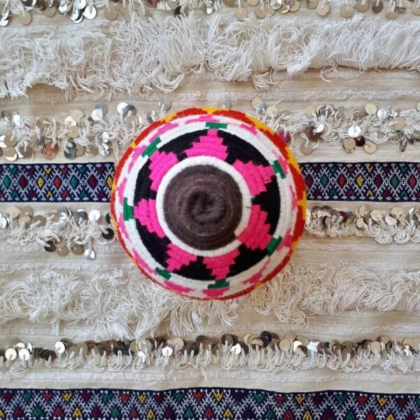 Berber wedding cover - Handira - Wool and sequins - Handmade