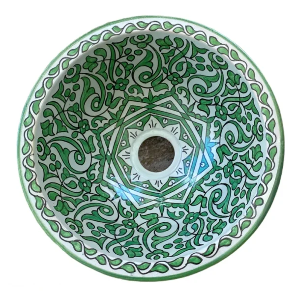Sink in Moroccan ceramic handmade and hand painted.