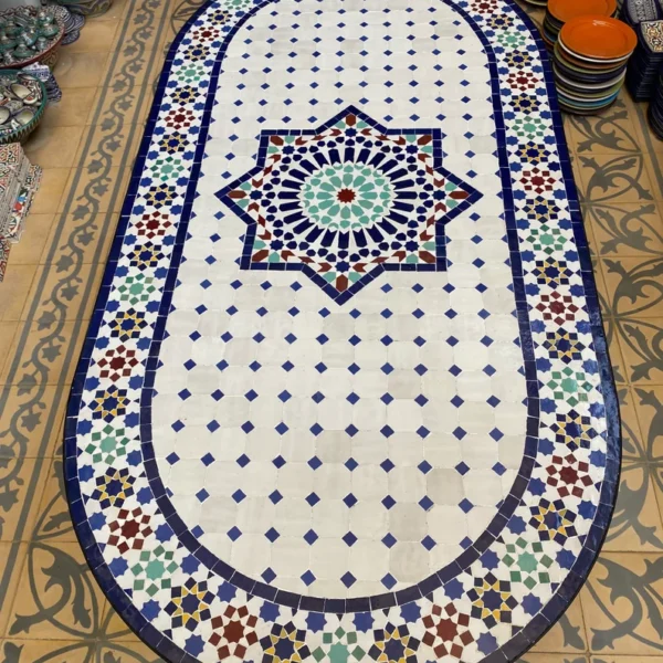 Oval mosaic table handmade Moroccan mosaic table