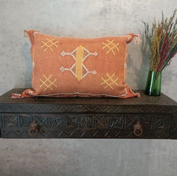 Burnt orange Moroccan Cactus Silk Pillow Cover-Buy 2 & Get 1 Free- buy 3  Get 2 Free