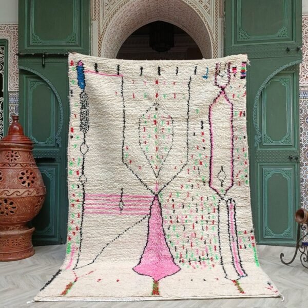 MOROCCAN WOOL Rug, Azilal Rug, Moroccan Rug, 7.90 x 5.41 FT / 241 x 156 cm