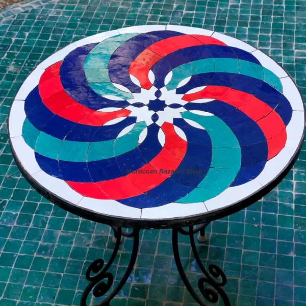 Round table, outdoor dinning table, Mosaic Table,