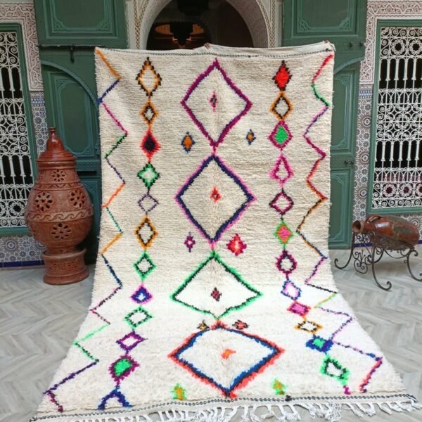 Handmade Moroccan Azilal rug, Amazing wool rug, 10.53 x 6.03  FT / 321 x 184 cm