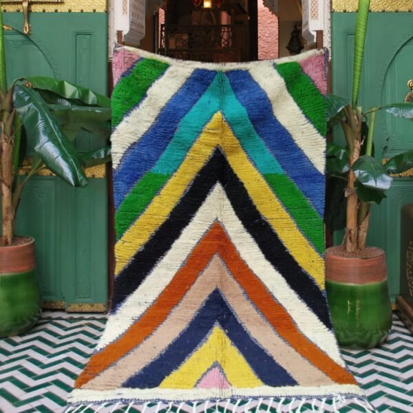 Rainbow Peaks, Handmade Azilal Rug 238cm x 152cm