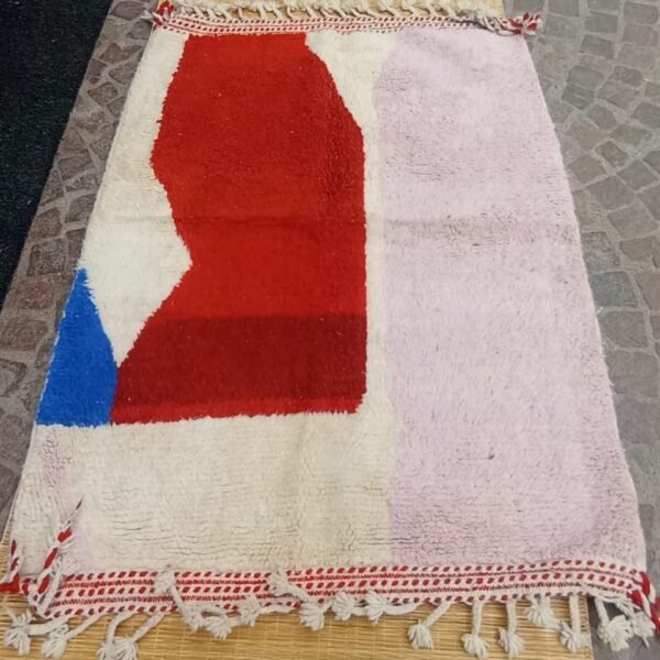 Modern Beni Ourain Rug – Minimalist Abstract Design 122 x 166 cm