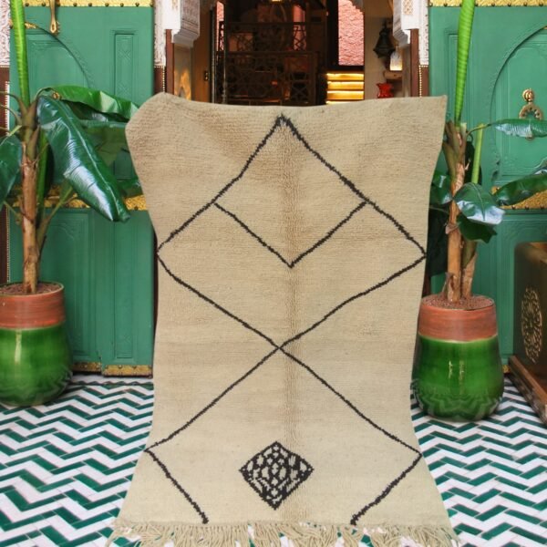Moroccan Beni Ourain Wool Rug – Handmade Rug 140 x 210 cm